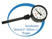 Termômetro Vertical 3" 100mm 1/2" Progás