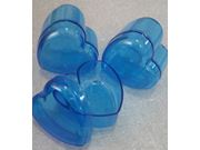 Caixinha de Acrílico mini coração 4x4cm azul translucido pacote com 10 unidades Drex