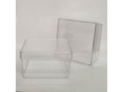 Caixinha de acrílico quadrada cristal 7x7cm pacote com 10 unidades Drex