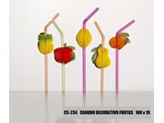 Canudo Frutas Flex 6mm Pacote com 10 unidades Ref CS-234 Strawplast