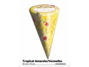 Cone Tropical Amarelo/Vermelho 10x15cm com 50 unidades Carber