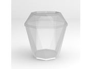 Copo plástico transparente Diamantinho com tampa 150 ml Plastilânia