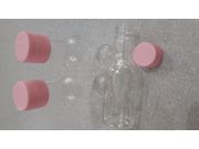 Garrafinha pet 50ml cristal com tampa plastica rosa bebe pacote com 10 unidades Drex