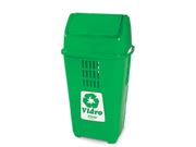 Lixeira plástica Ecológica 50 litros verde VIDRO ref. 757VD Plasvale