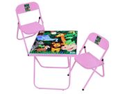 Conjunto mesa infantil com 2 cadeiras cor rosa Utilaço