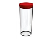 Porta Mantimentos 2,5 litros transparente com tampa vermelha ref. UZ311-VM Uz.