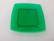 Prato plástico pequeno 15cm Square Verde escuro com 10 unidades Plastilânia