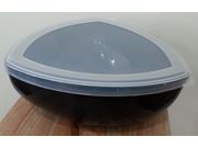 Saladeira de plástico preto sólido 2 litros com tampa ref. UZ191-PR Uz.