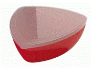 Saladeira de plástico vermelho sólido 2 litros com tampa ref. UZ191-VM Uz.
