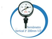 Termômetro Vertical 3" 200mm 1/2"