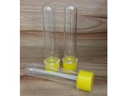 Tubete 13cm cristal com tampa plastica amarela pacote com 10 unidades Drex